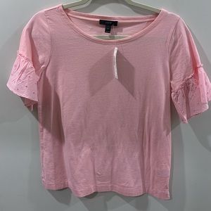 JCREW RUFFLE SLEEVE T-SHIRT